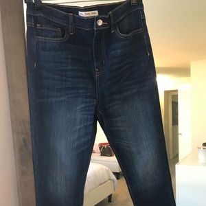 High rise dark denim skinny jeans